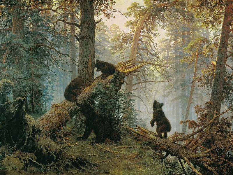 1844-Konstantin Apollonovič Savickij - Mattina in una pineta